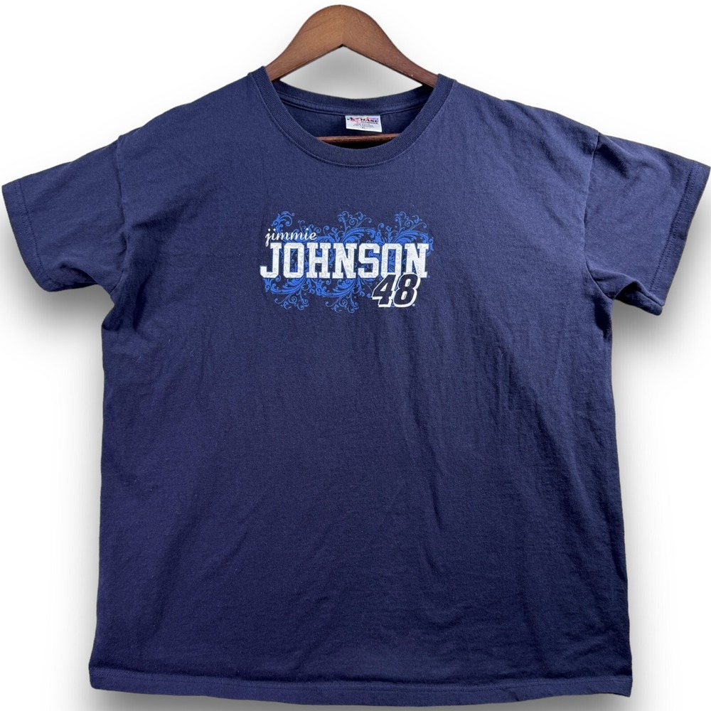 Nascar Jimmie Johnson 48 Womens T Shirt XL Chase Authentics Blue Short Sleeve